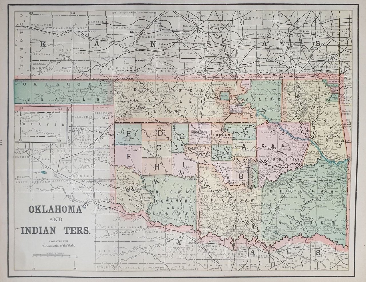 OKLAHOMA AND INDIAN TERS MAP OF THE OKLAHOMA COUNTRY IN …