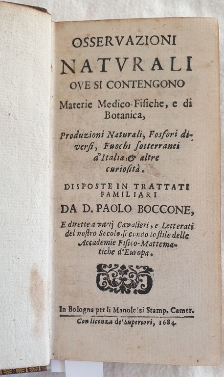 OSSERVAZIONI NATURALI OVE SI CONTENGONO MATERIE MEDICO FISICHE E DI …