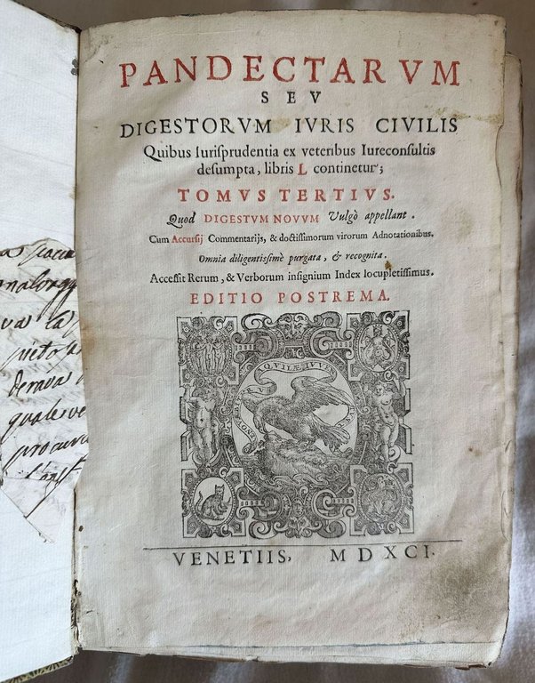 PANDECTARUM SEU DIGESTUM VETUS IURIS CIVILIS - PANDECTARUM SEU DIGESTORUM …