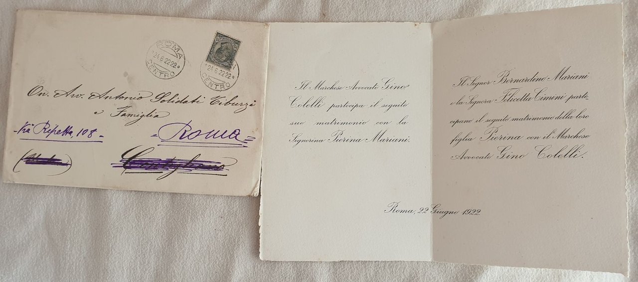PARTECIPAZIONE DI NOZZE MARCHESE AVVOCATO GINO COLELLI PARTECIPA IL MATRIMONIO …