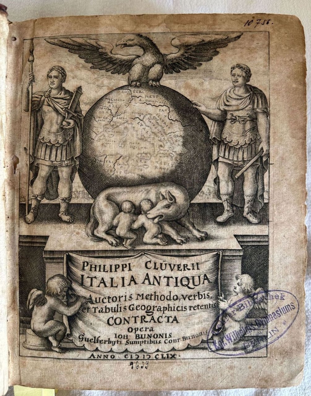 PHILIPPI CLUVERII ITALIA ANTIQUA AUCTORIS METHODO VERBIS ET TABULIS GEOGRAPHICIS …