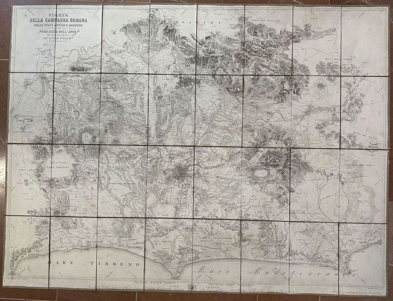 PIANTA DELLA CAMPAGNA ROMANA NELLO STATO ANTICO E MODERNO SULLA …