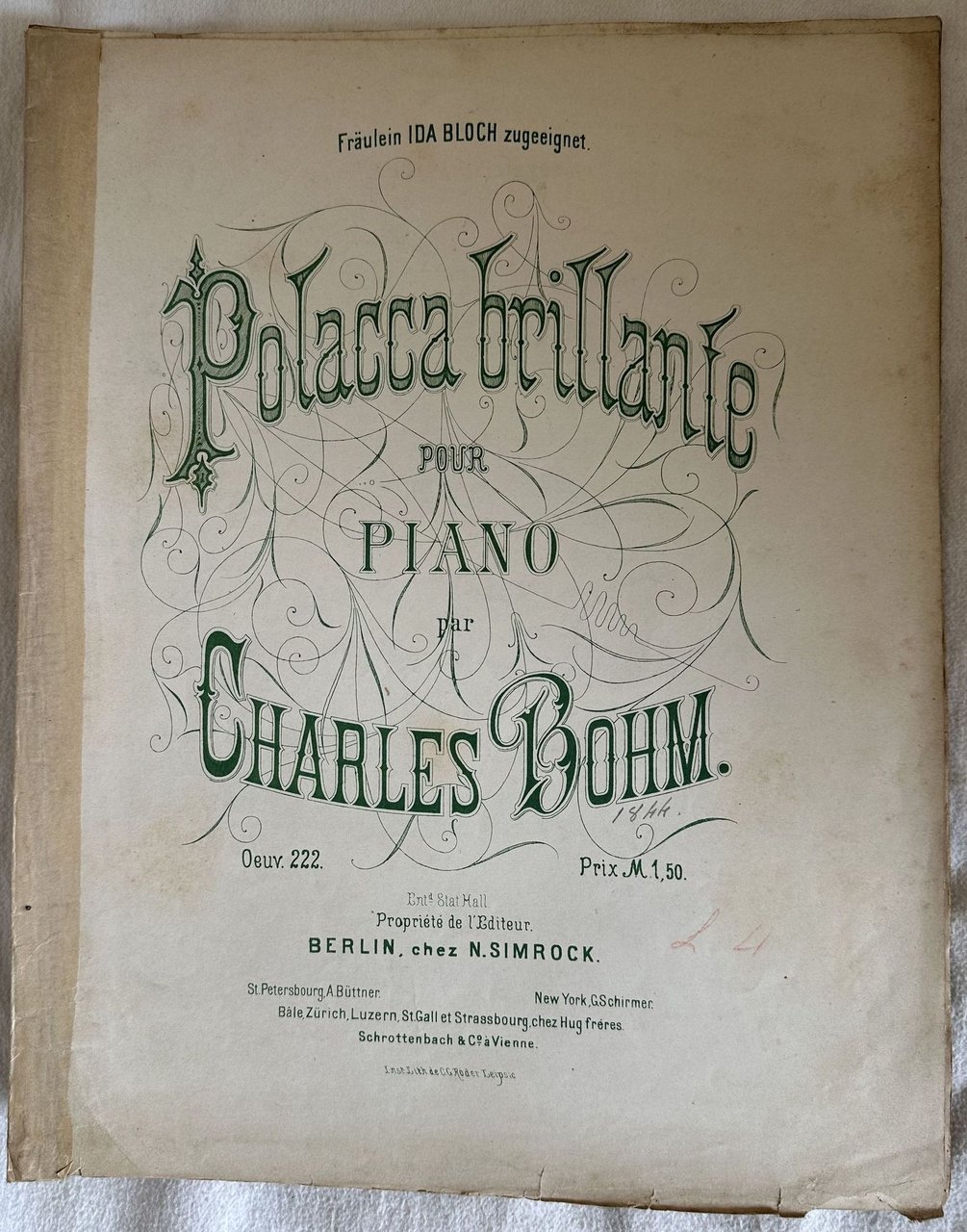 POLACCA BRILLANTE POUR PIANO OEUV. 222