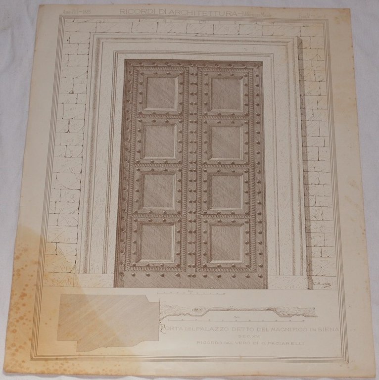 PORTA DEL PALAZZO DETTO DEL MAGNIFICO IN SIENA SEC. XV … | Immagine Gallery 1