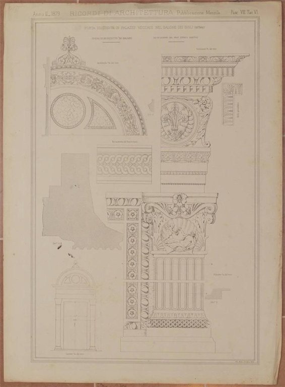 PORTA ESISTENTE IN PALAZZO VECCHIO NEL SALONE DEI GIGLI (DETTAGLI) | Immagine Gallery 1