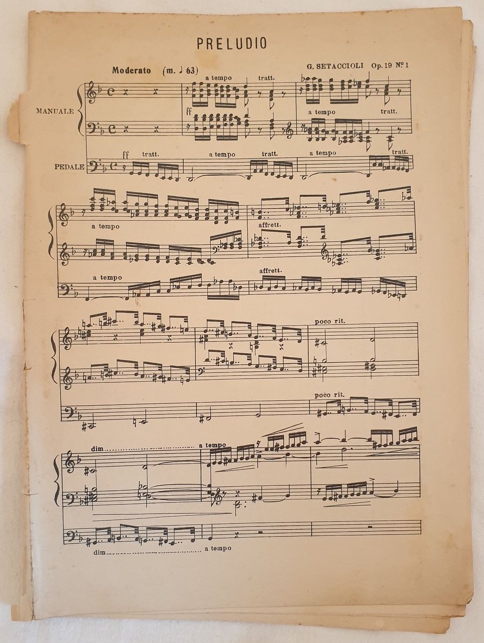 PRELUDIO - FUGA G. SETACCIOLI OP. 19 N. 1
