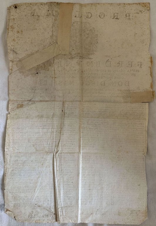 PROCLAMA FERDINANDO IV PER LA GRAZIA DI DIO RE DELLE …