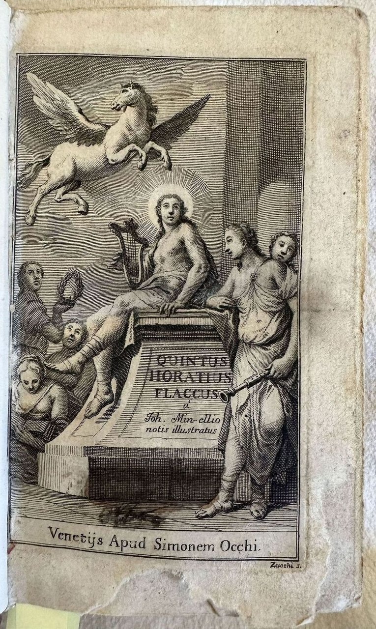 QUINTI HORATII FLACCI POEMATA CUM COMMENTARIIS JOH. MINELLII PRAEMISSO ALDI … | Immagine principale