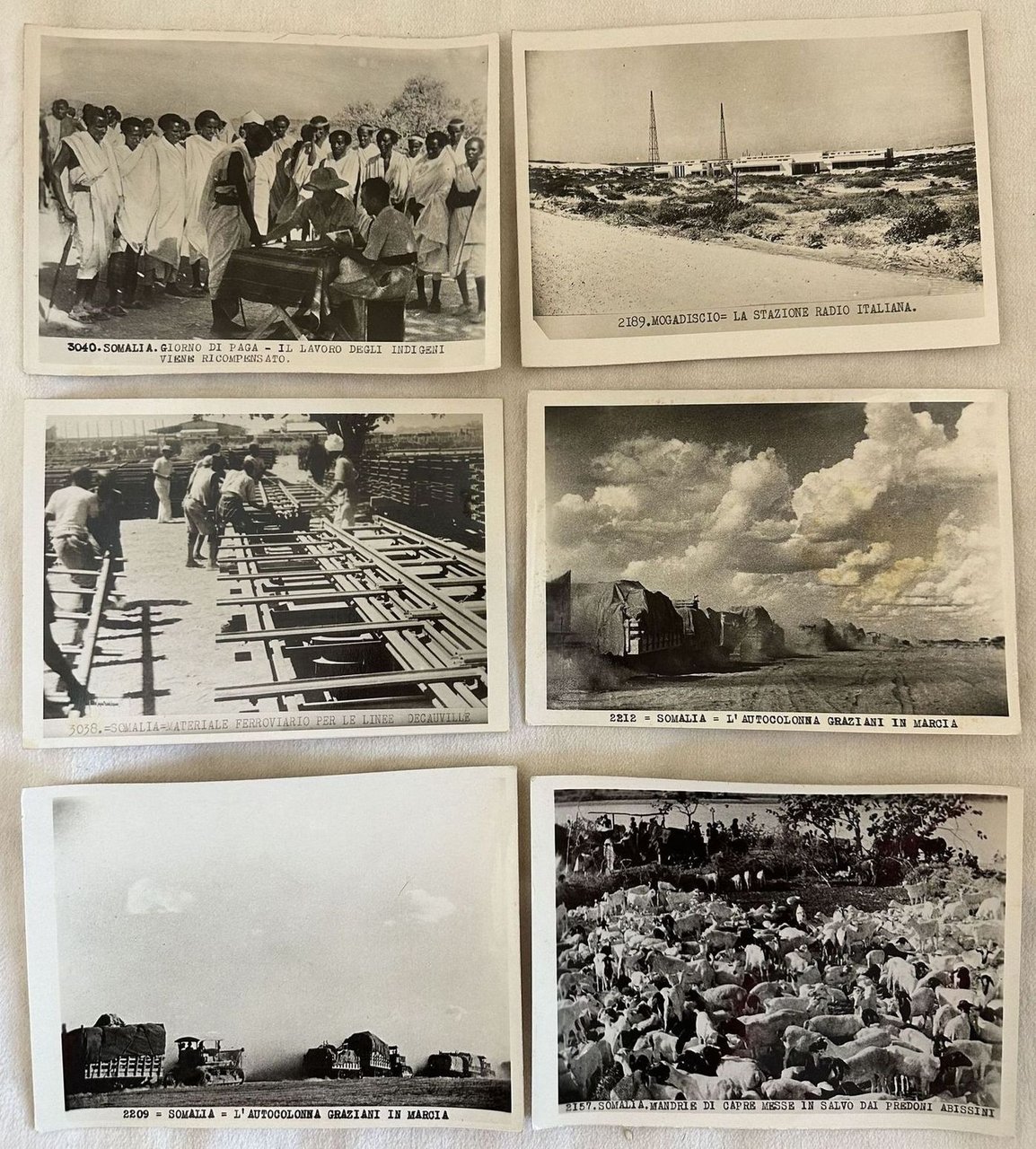 RACCOLTA DI SEI FOTO DELL'AFRICA COLONIALE ITALIANA - SOMALIA 1936 …