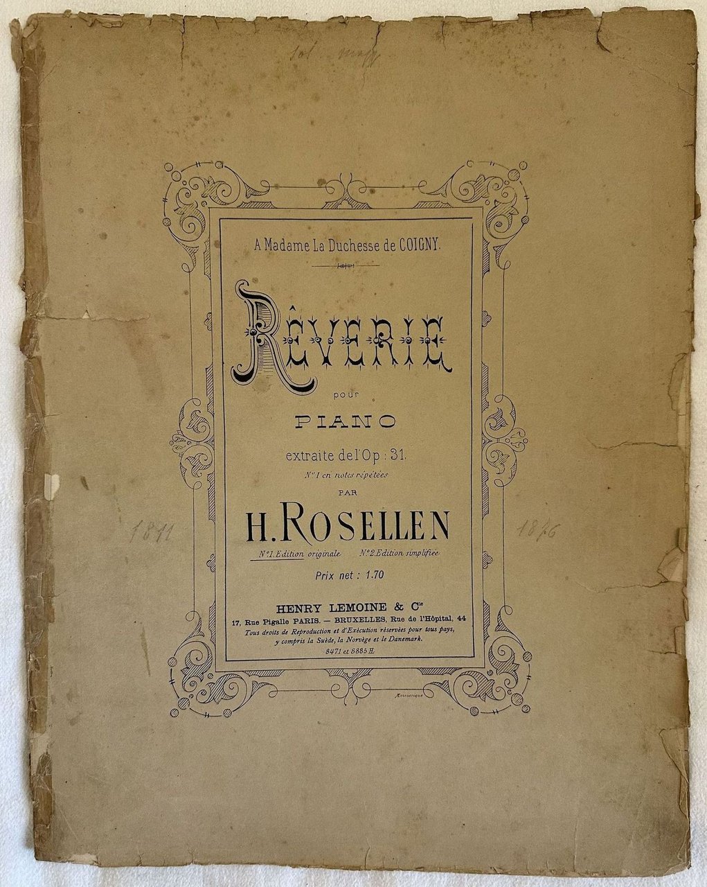 REVERIE POUR PIANO EXTRAITE DEL'OP. 31 | Immagine principale