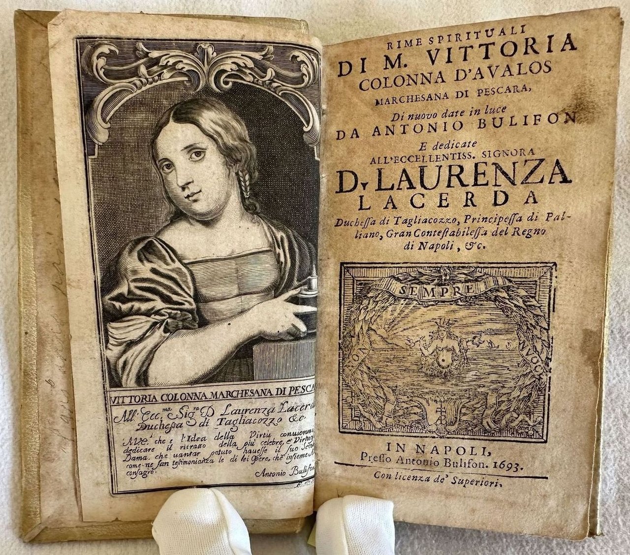RIME SPIRITUALI DI M. VITTORIA COLONNA D'AVALOS MARCHESANA DI PESCARA