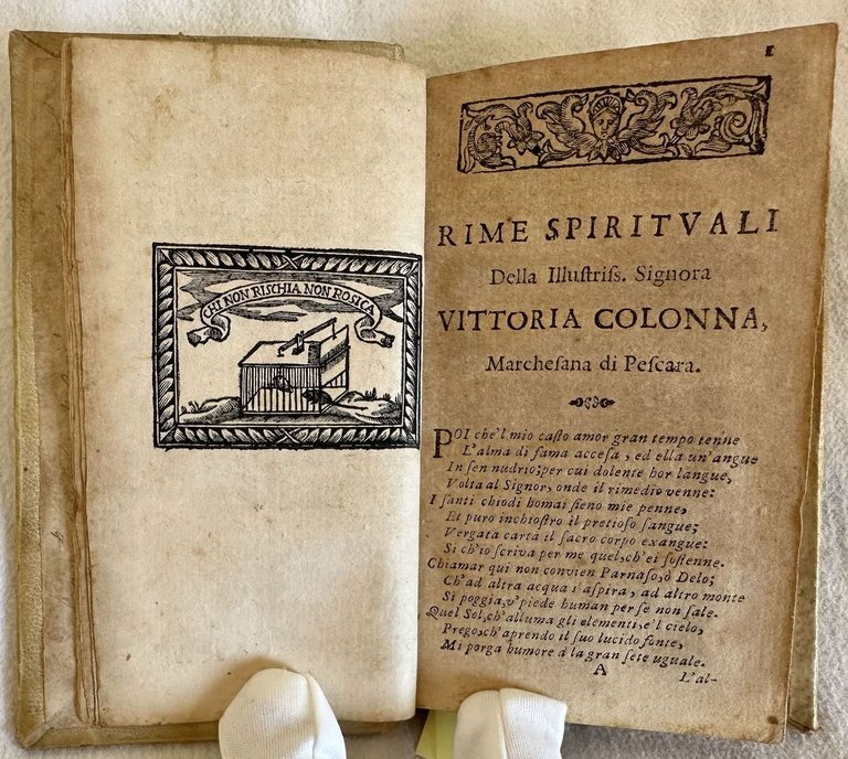 RIME SPIRITUALI DI M. VITTORIA COLONNA D'AVALOS MARCHESANA DI PESCARA