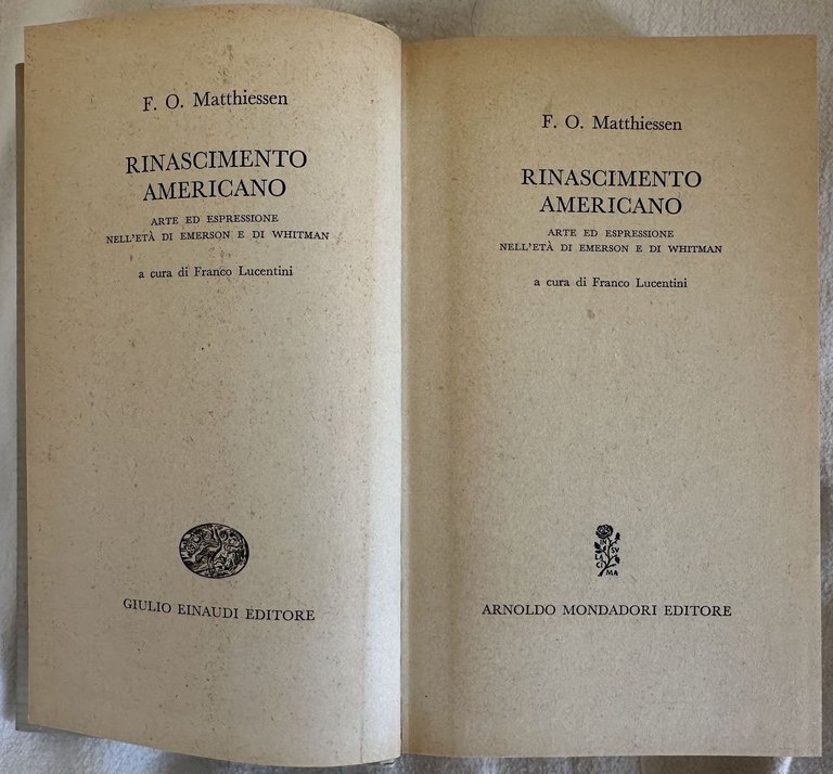 RINASCIMENTO AMERICANO ARTE ED ESPRESSIONE NELL'ETA' DI EMERSON E DI …