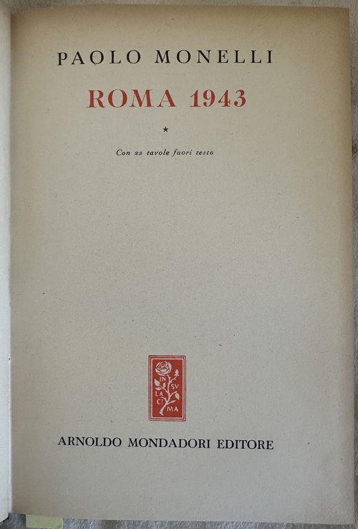 ROMA 1943 CON 23 TAVOLE FUORI TESTO