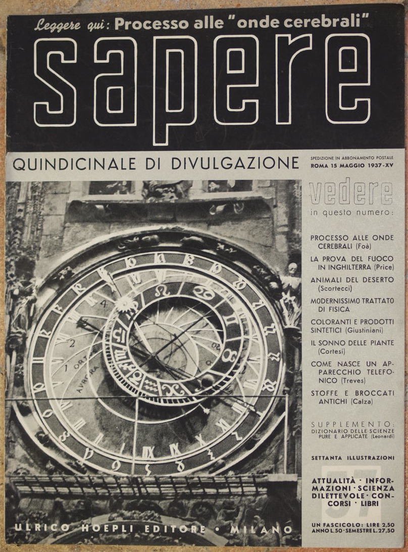SAPERE ROMA 15 MAGGIO 1937 - XV