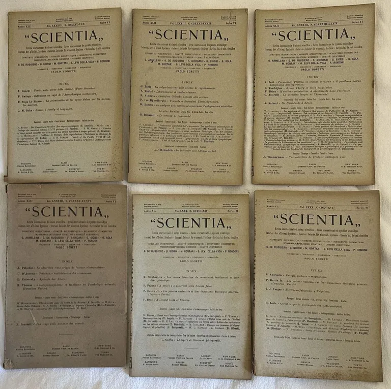 SCIENTIA RIVISTA INTERNAZIONALE DI SINTESI SCIENTIFICA