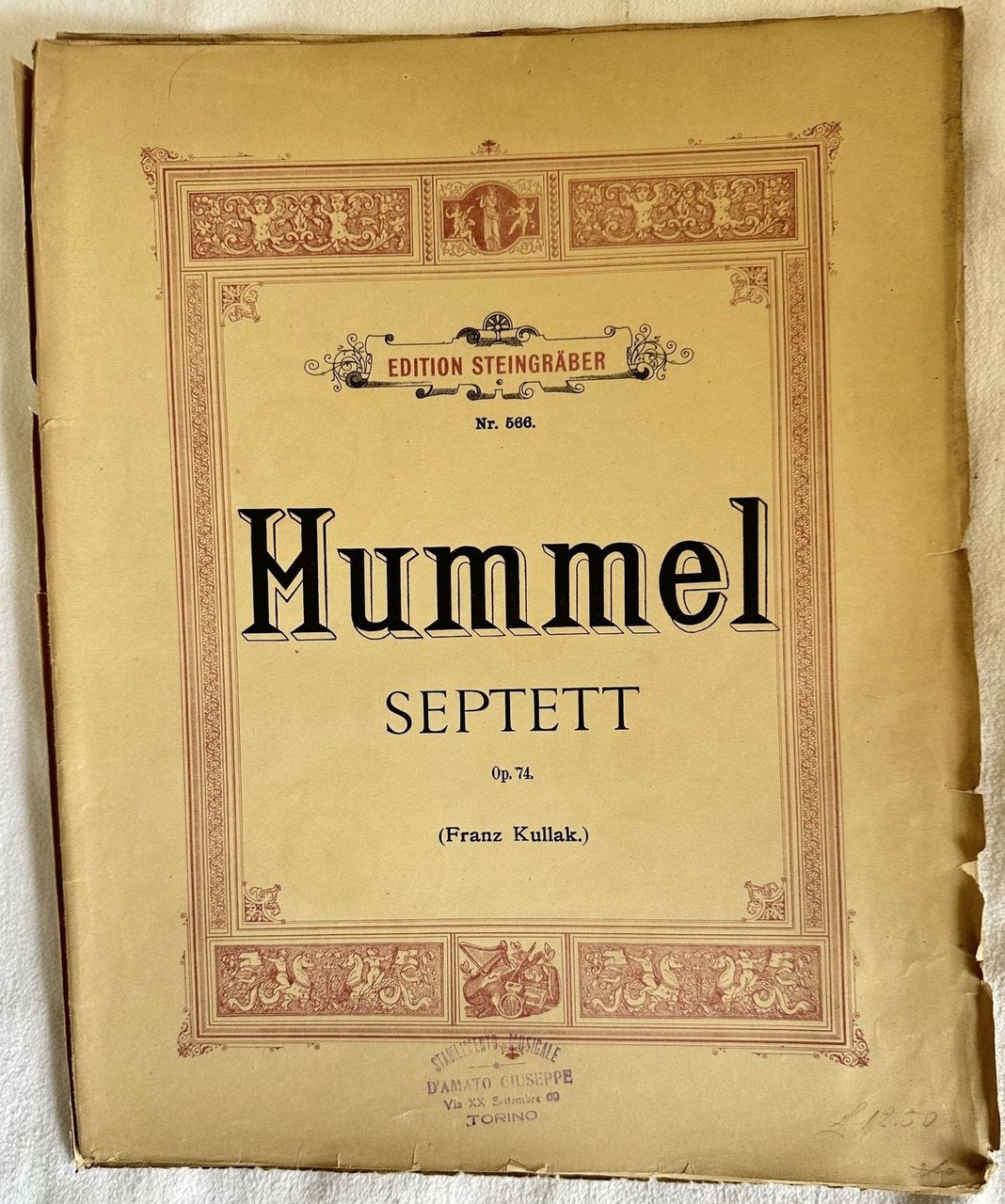 SEPTETT FUR PIANOFORTE VON J. N. HUMMEL OP. 74