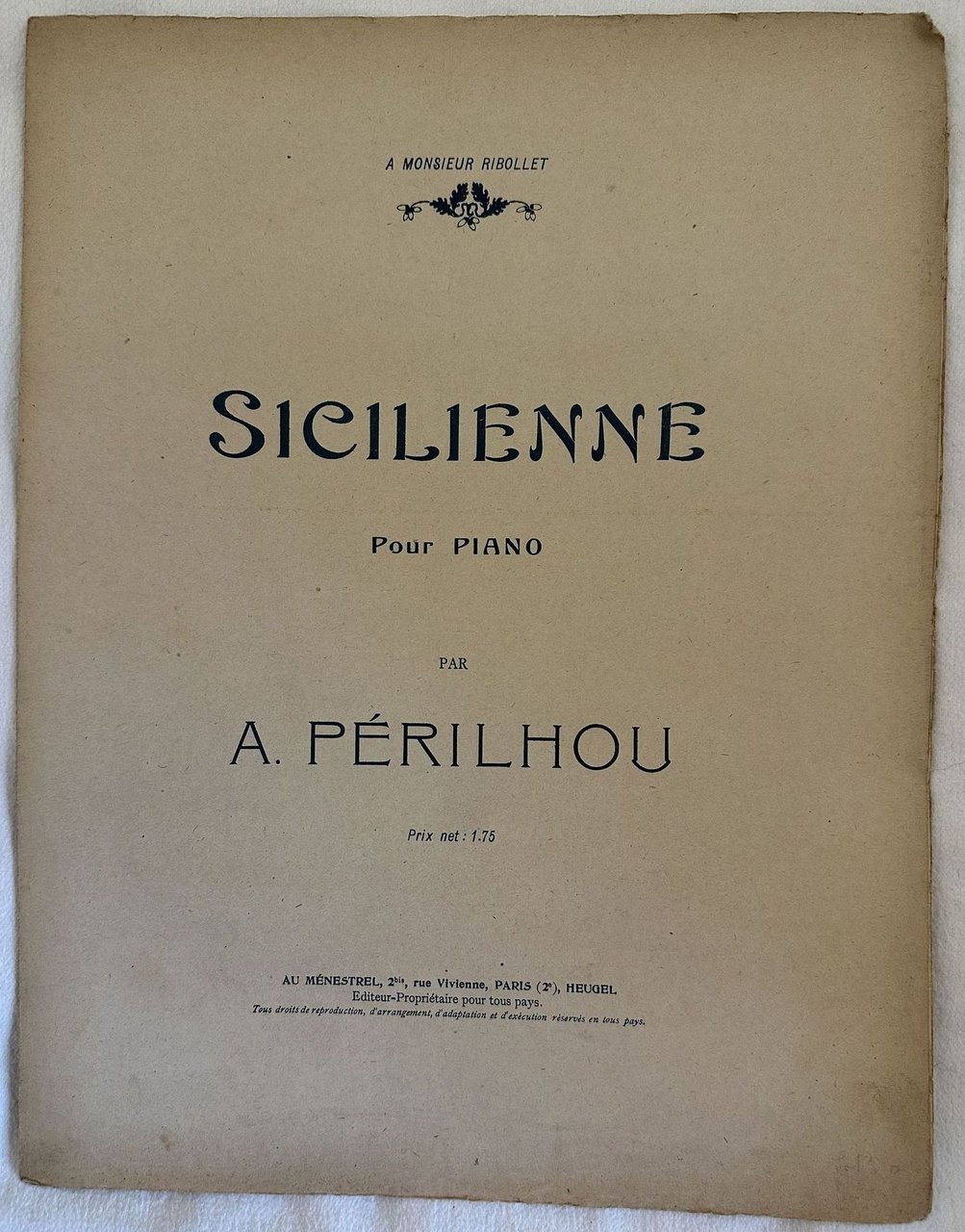 SICILIENNE POUR PIANO | Immagine principale