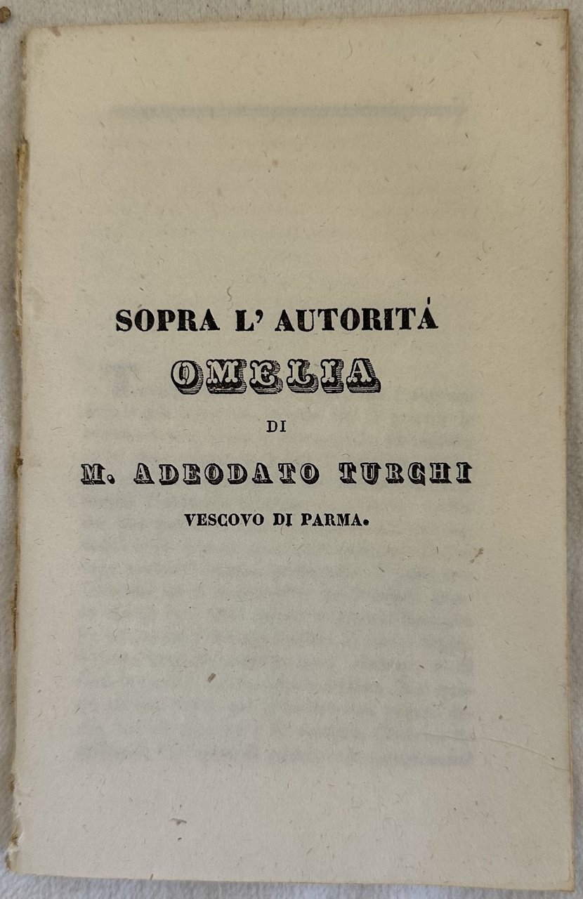 SOPRA L'AUTORITA' OMELIA DI M. ADEODATO TURCHI VESCOVO DI PARMA
