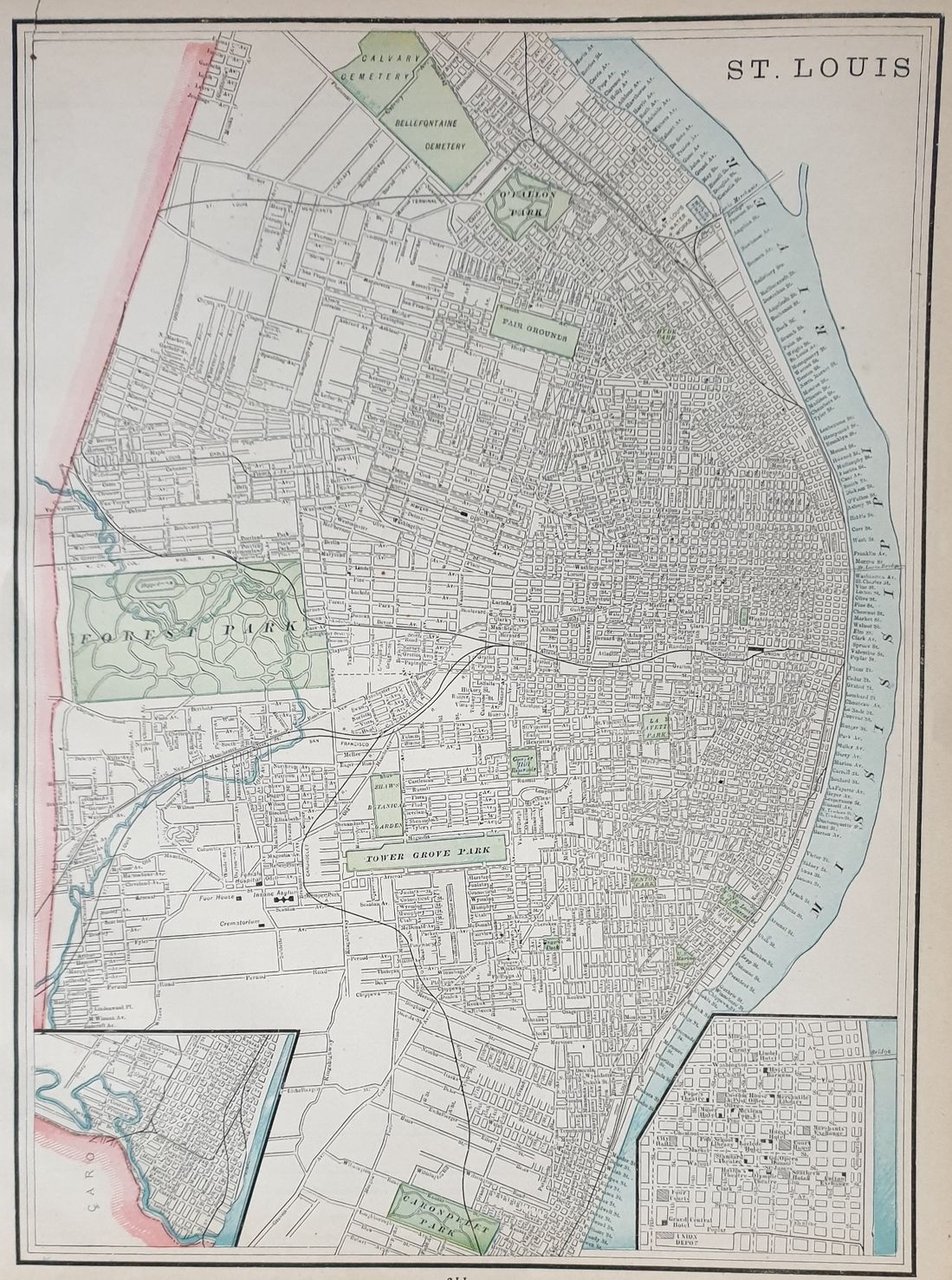 ST. LOUIS MAP OF KANSAS CITY, MISSOURI AND KANSAS CITY …
