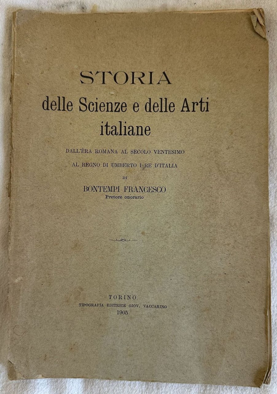 STORIA DELLE SCIENZE E DELLE ARTI ITALIANE DALL'ERA ROMANA AL … | Immagine principale