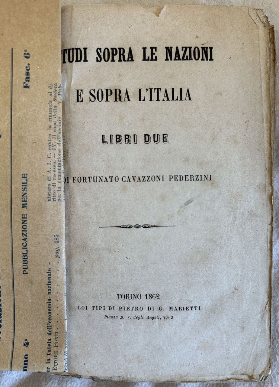 STUDI SOPRA LE NAZIONI E SOPRA L'ITALIA