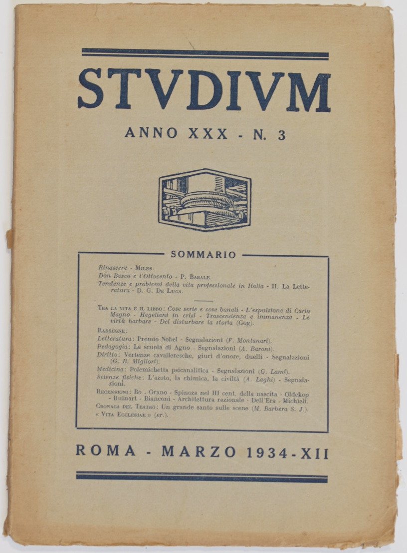 STUDIUM ROMA - MARZO 1934 - XII