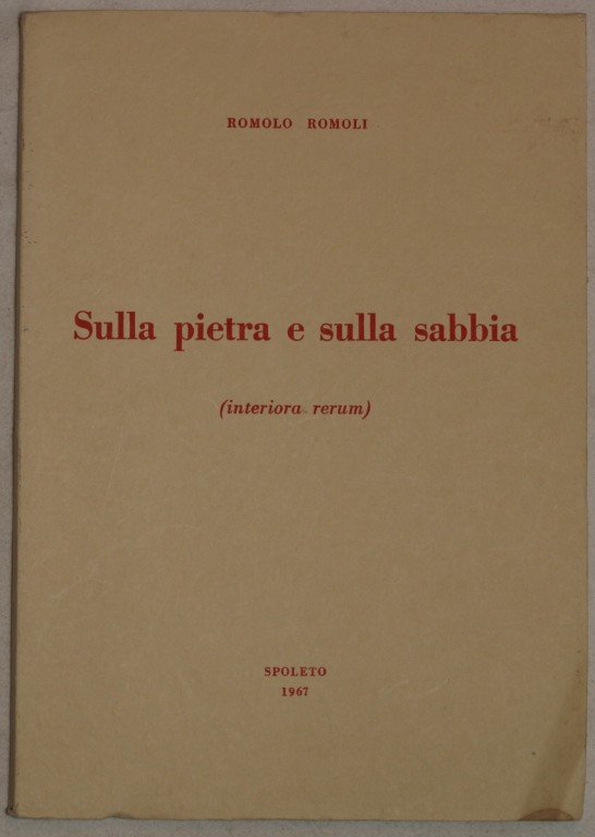 SULLA PIETRA E SULLA SABBIA (INTERIORA RERUM)