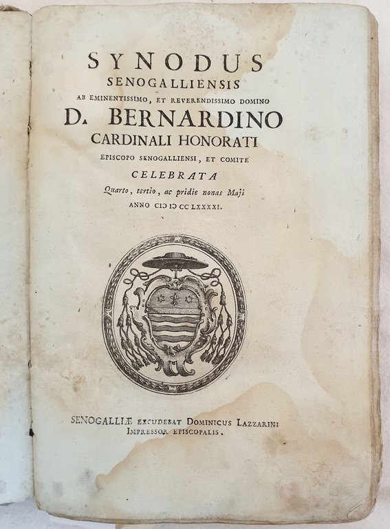 SYNODUS SENOGALLIENSIS AB EMINENTISSIMO ET REVERENDISSIMO DOMINO D. BERNARDINO CARDINALI …