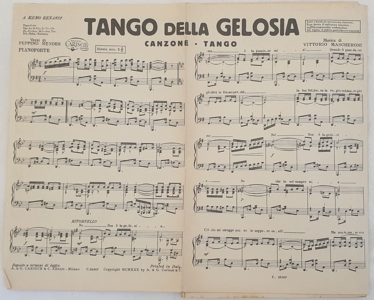 TANGO DELLA GELOSIA SNI? CANZONE FOX TROT