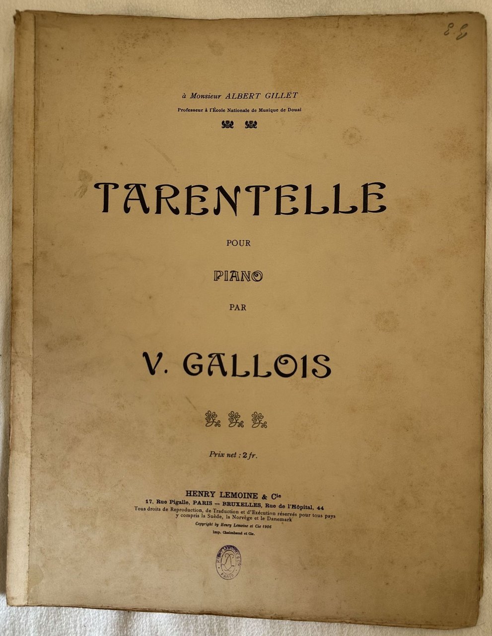 TARENTELLE POUR PIANO | Immagine principale