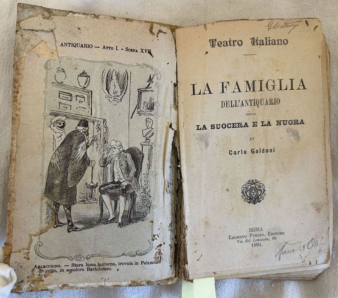 TEATRO ITALIANO LA FAMIGLIA DELL'ANTIQUARIO OSSIA LA SUOCERA E LA …