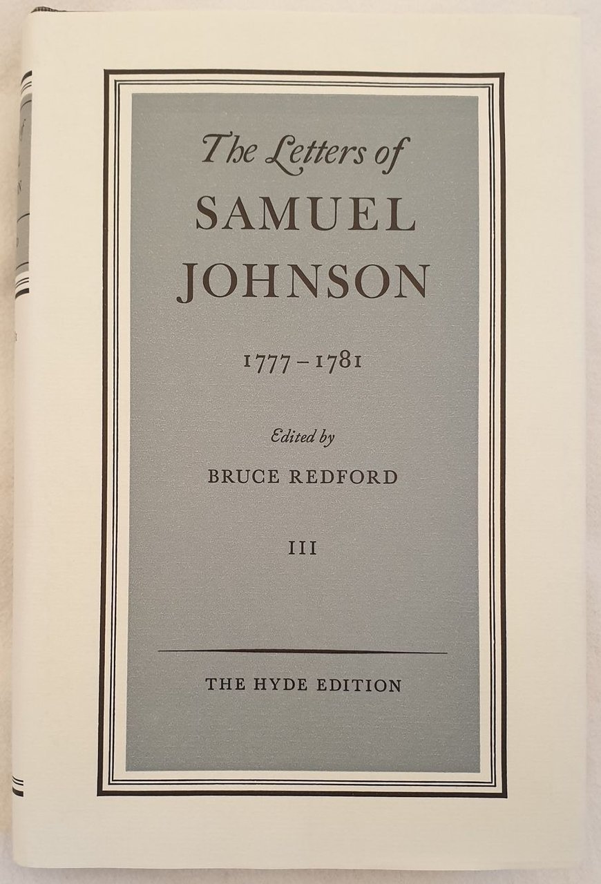 THE LETTERS OF SAMUEL JOHNSON VOLUME III - 1777-1781