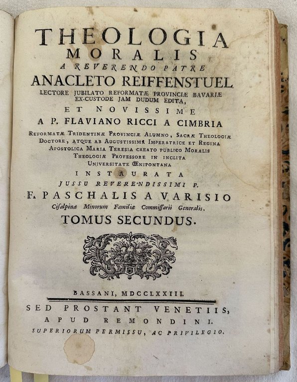 THEOLOGIA MORALIS A REVERENDO PATRE ANACLETO REIFFENSTUEL LECTORE JUBILATO REFORMATEA … | Immagine Gallery 3