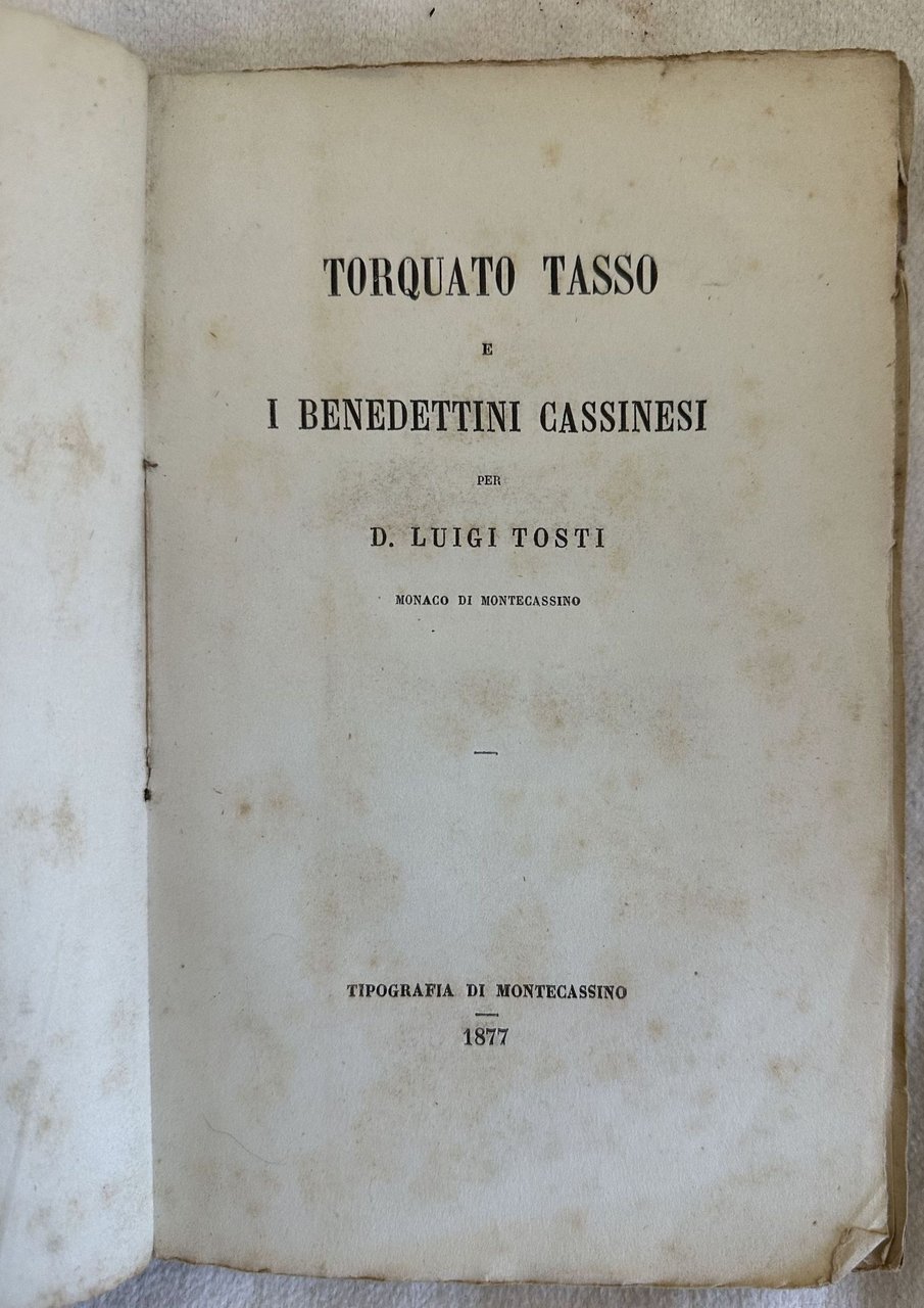 TORQUATO TASSO E I BENEDETTINI CASSINESI