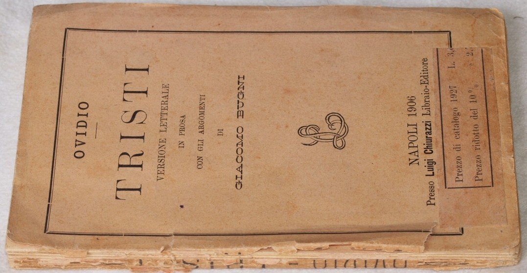TRISTI VERSIONE LETTERALE IN PROSA CON GLI ARGOMENTI DI GIACOMO …