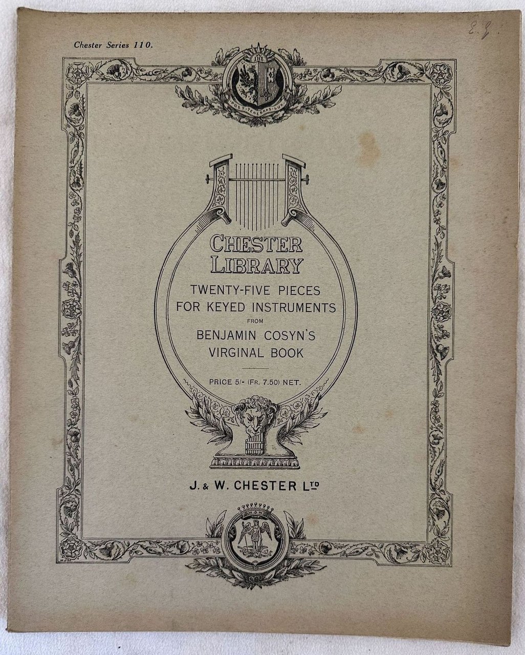 TWENTY -FIVE PIECES FOR KEYED INSTRUMENTS FROM BENJAMIN COSYN'S VIRGINAL …
