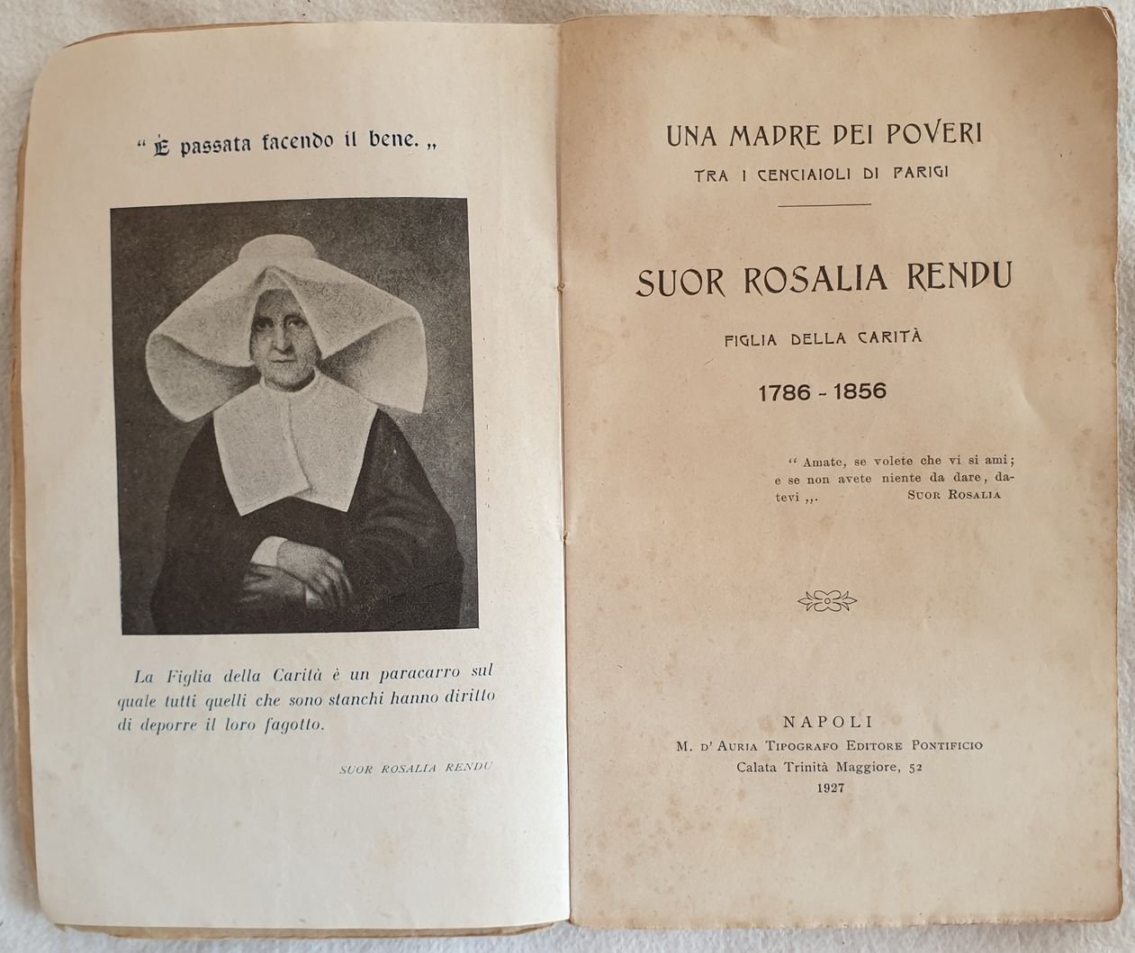 UNA MADRE DEI POVERI TRA I CENCIAIOLI DI PARIGI SUOR …