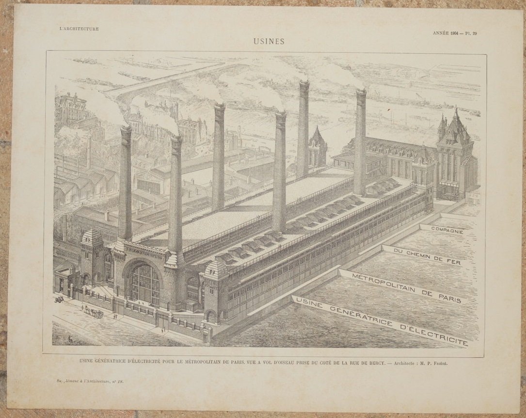 USINE GENERATRICE D'ELECTRICITE POUR LE METROPOLITAIN DE PARIS VUE A …