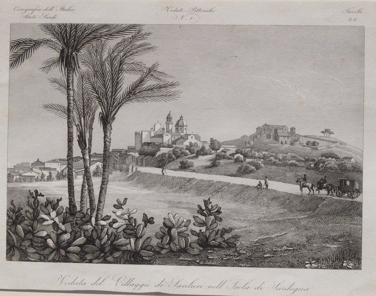 VEDUTA DEL VILLAGGIO DI SANLURI NELL'ISOLA DI SARDEGNA