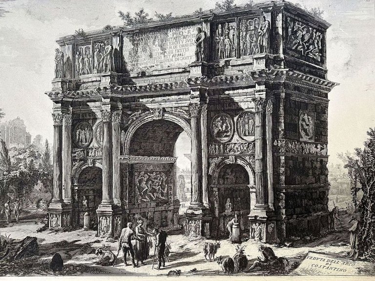 VEDUTA DELL'ARCO DI COSTANTINO CAVALIERE PIRANESI DEL. ED INC.