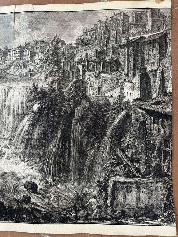 VEDUTA DELLA CASCATA DI TIVOLI EQUES PIRANESI DEL. SCULP. 1766