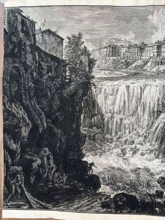 VEDUTA DELLA CASCATA DI TIVOLI EQUES PIRANESI DEL. SCULP. 1766