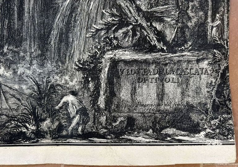 VEDUTA DELLA CASCATA DI TIVOLI EQUES PIRANESI DEL. SCULP. 1766