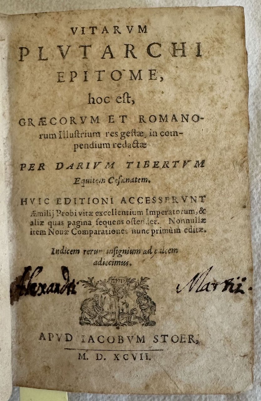 VITARUM PLUTARCHI EPITOME HOC EST GRAECORUM ET ROMANORUM ILLUSTRIUM RES … | Immagine principale
