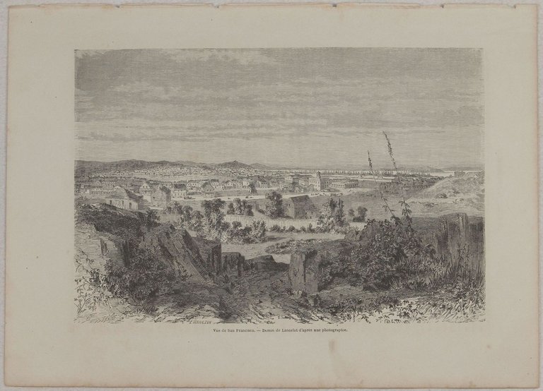 VUE DE SAN FRANCISCO DESSIN DE LANCELOT D’APRES UNE PHOTOGRAPHIE