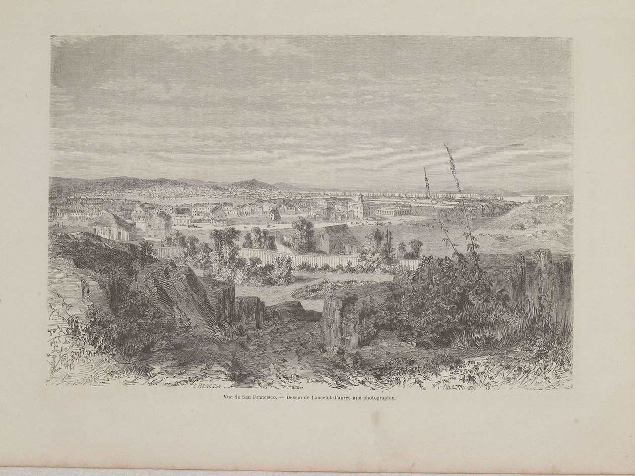 VUE DE SAN FRANCISCO DESSIN DE LANCELOT D’APRES UNE PHOTOGRAPHIE