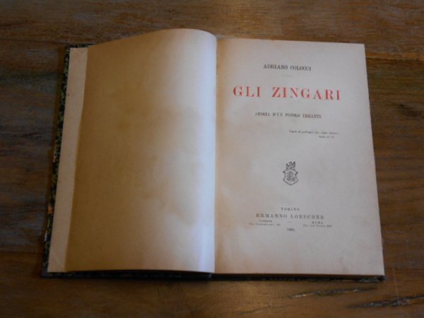 Gli Zingari. Storia d'un popolo errante.