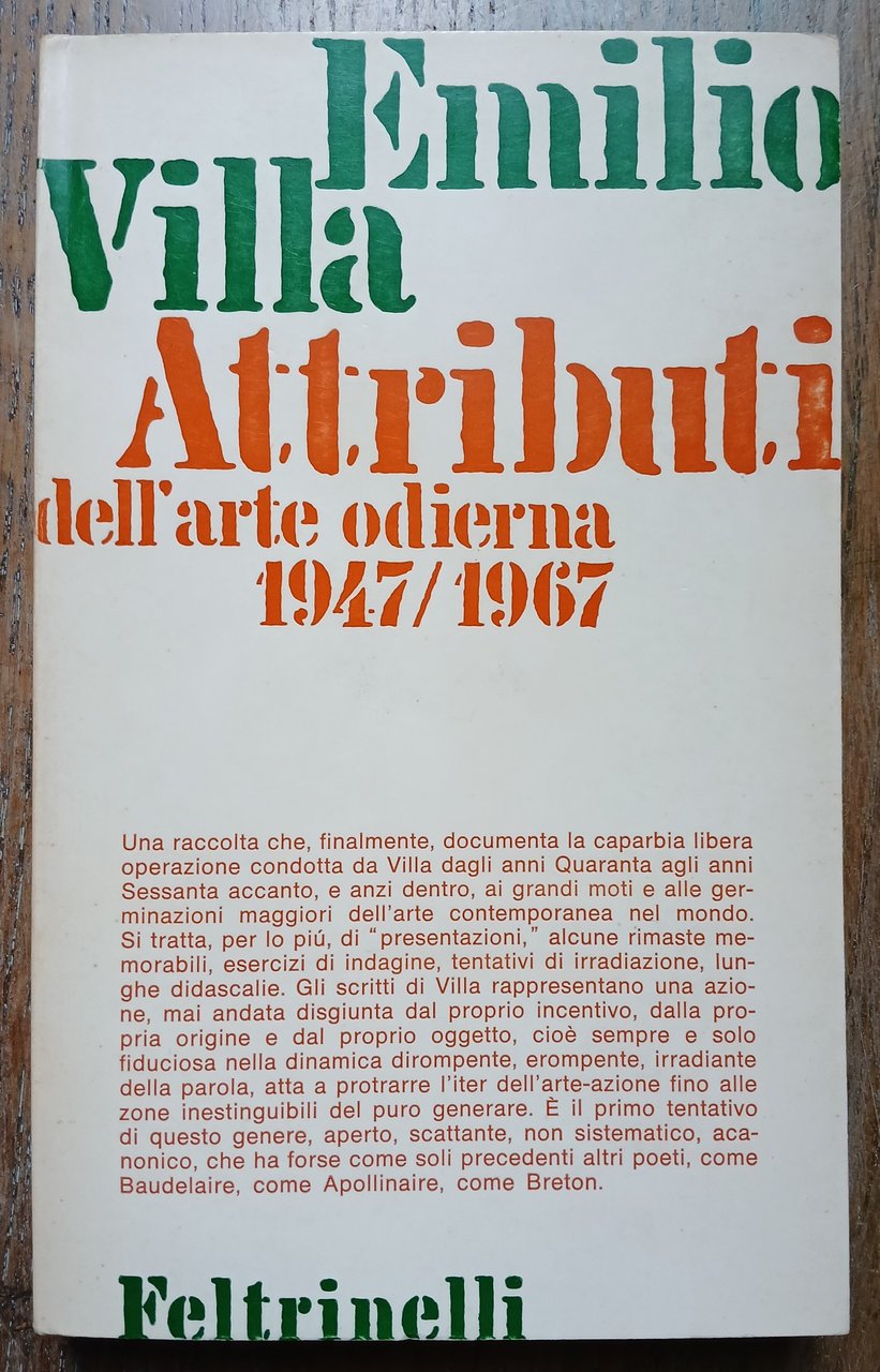 Attributi dell'arte odierna 1947 / 1967.