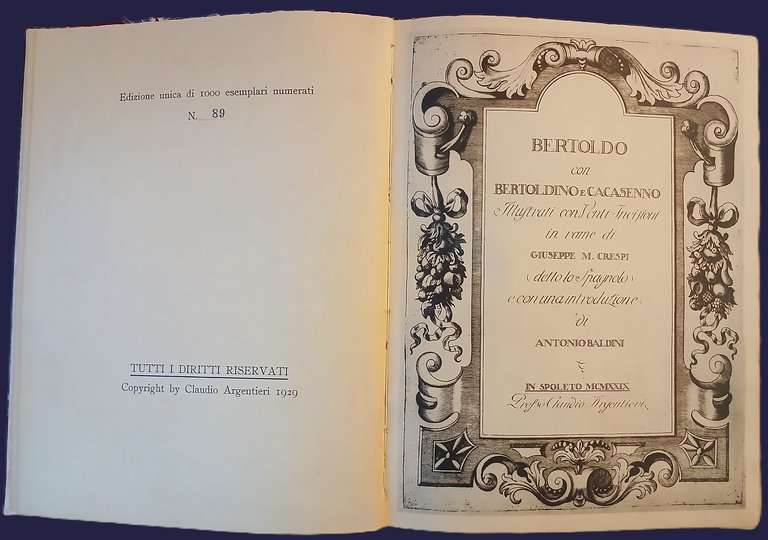 Bertoldo con Bertoldino e Cacasenno. Illustrati con venti incisioni in …